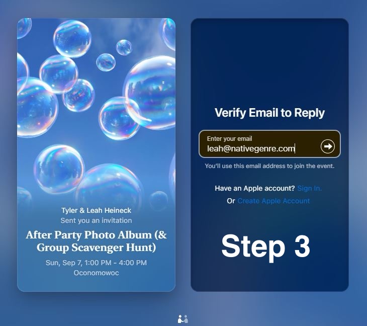 Step 3: Verify (Go to email and enter code)