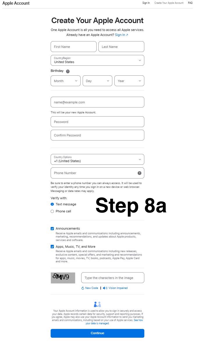 Step 8a: (Andriod/Google, non-apple users)You will be taken to a separate webpage